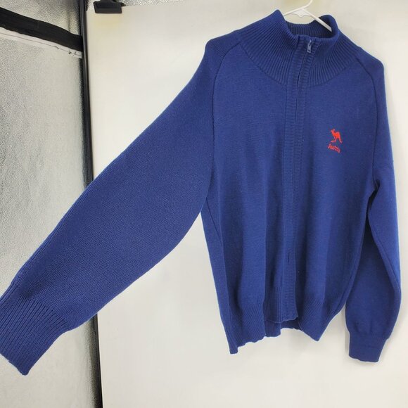Vintage Hysport Australia International Pure New Wool Blue Zip Up Sweater 20 - Picture 4 of 16